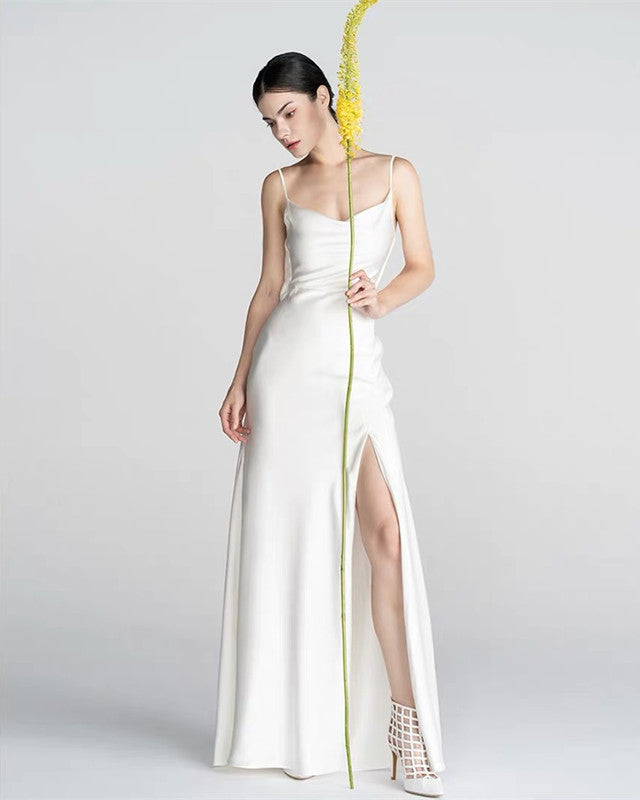 Beach Slip Wedding Dresses Open Back – Lisposa