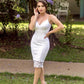 White Lace Sheath Wedding Dress Short