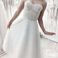 A-line Tulle Corset Wedding Dresses Tea Length