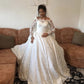 Vintage Ball Gown Long Sleeves Wedding Dress Lace