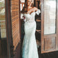 Boho Lace Mermaid Wedding Dresses Off The Shoulder