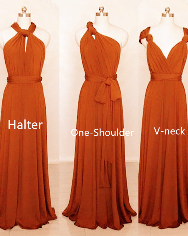 Burnt Orange Inifity Dresses Bridesmaid