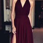 Burgundy Halter Bridesmaid Dresses