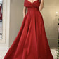 Long Red Satin Prom Dresses