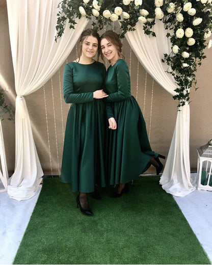 Emerald Green Bridesmaid Dresses Long Sleeves