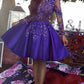 Long Sleeves Homecoming Dresses With 3D Lace Flowers