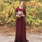 Sleeved Bridesmaid Dresses Burgundy