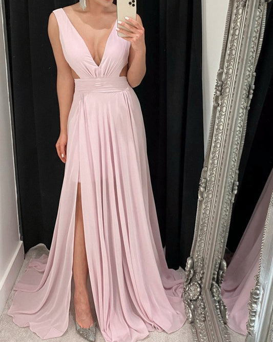 Mauve Bridesmaid Dresses-Chiffon