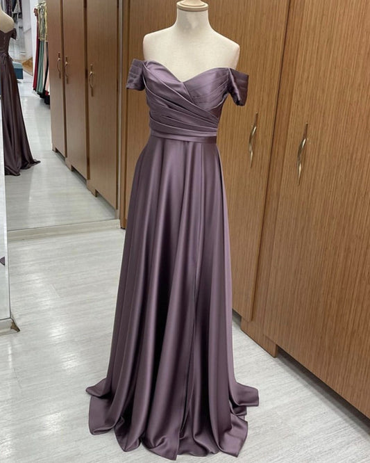 Mauve Satin Bridesmaid Dresses