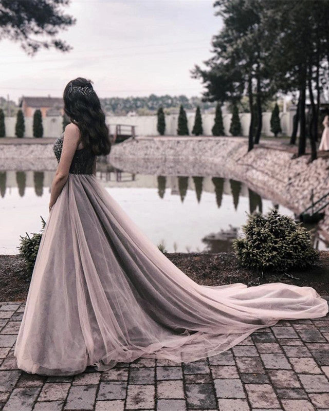 Mauve Beach Wedding Dress