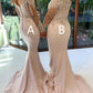 Mermaid Dusty Rose Bridesmaid Dresses Lace Long Sleeve