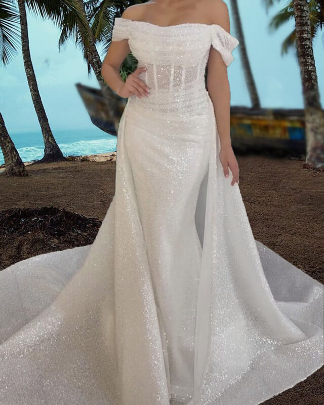 Sparkly Mermaid Corset Wedding Dress – Lisposa