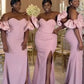 Dusty Rose Bridesmaid Dresses Removable Sleeve