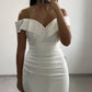 White Mermaid Split Off The Shoulder Dress