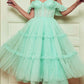Boho Style Tulle Midi Bridesmaid Dresses