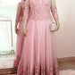 Tulle Mother Of Bride Dress With Lace Sleeves