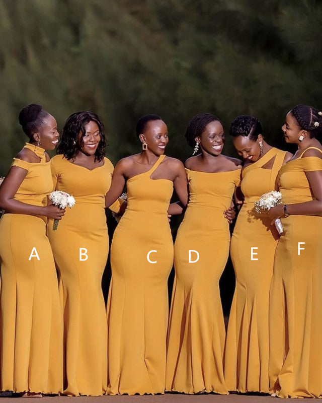 Mustard Yellow Bridesmaid Dresses Mermaid Mismatched – Lisposa