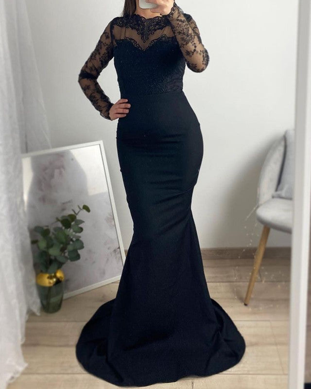 Mermaid Bridesmaid Dresses Lace Long Sleeves