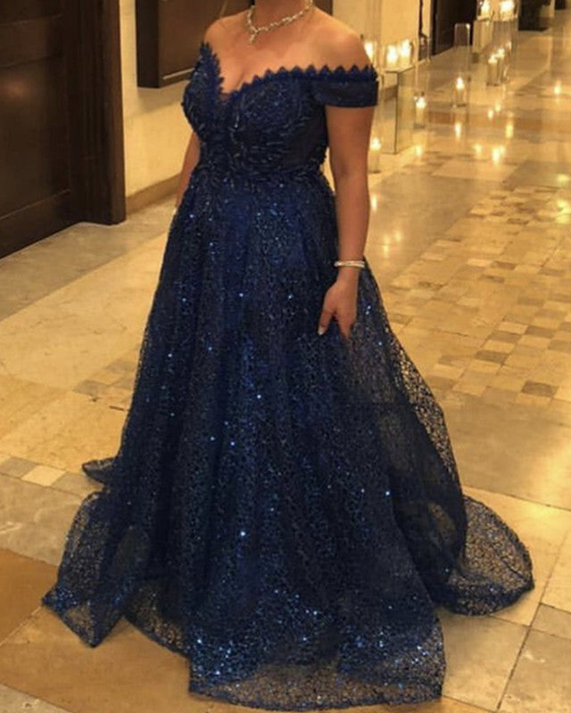 Plus Size Prom Dresses Lace off the shoulder – Lisposa