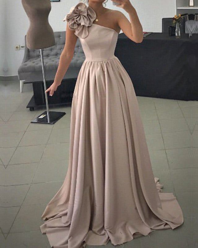 Sexy One Shoulder Floor Length Dresses