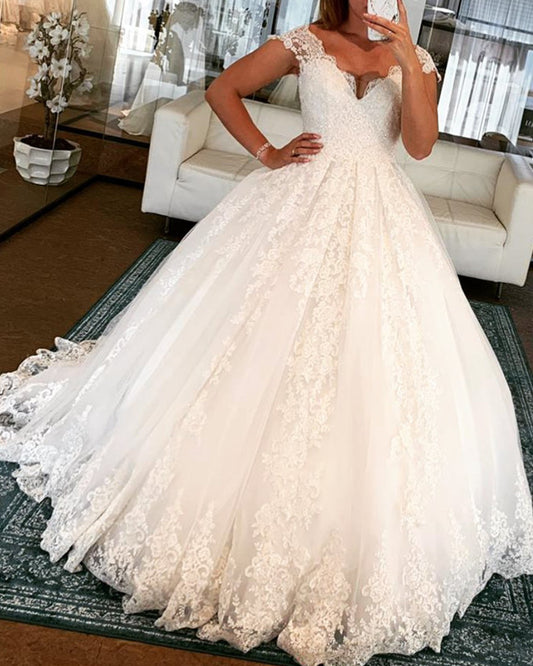 Off The Shoulder Lace Wedding Dress