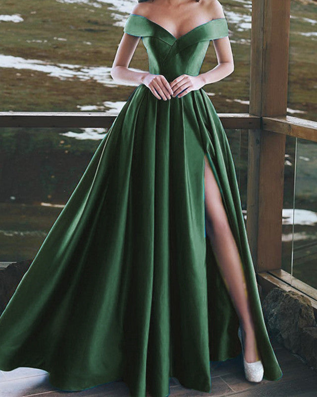 Floor Length Satin V Neck Formal Dress Lisposa Floor Length Satin V Neck Formal Dress Lisposa