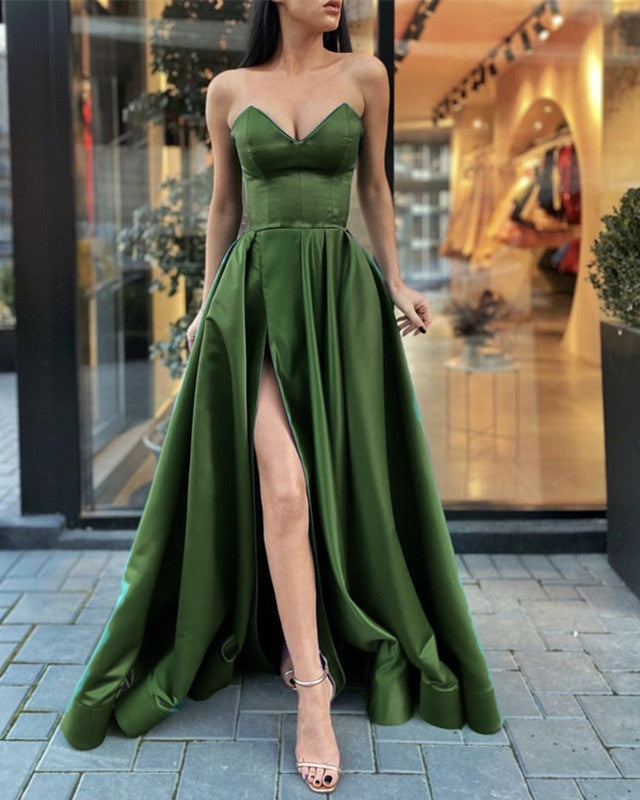 Olive Green Bridesmaid Dresses Satin