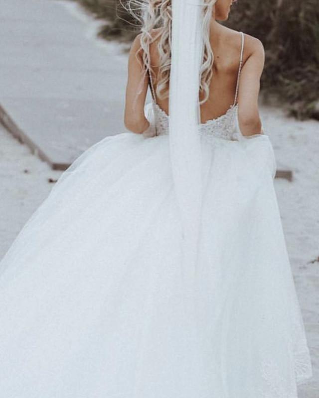 Open Back wedding Dress Tulle