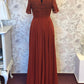 Rust Orange Bridesmaid Dresses With Sleeves