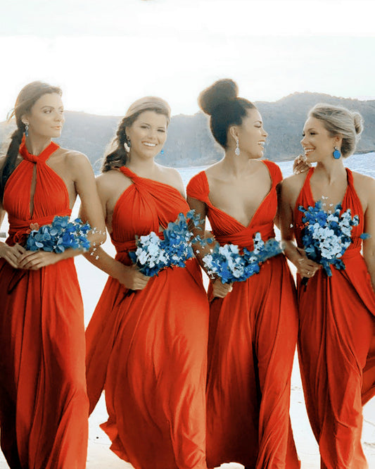 Orange Bridesmaid Dresses Convertible