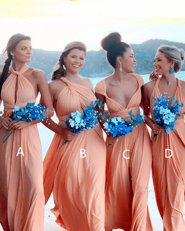 Peach Bridesmaid Dresses Convertible – Lisposa