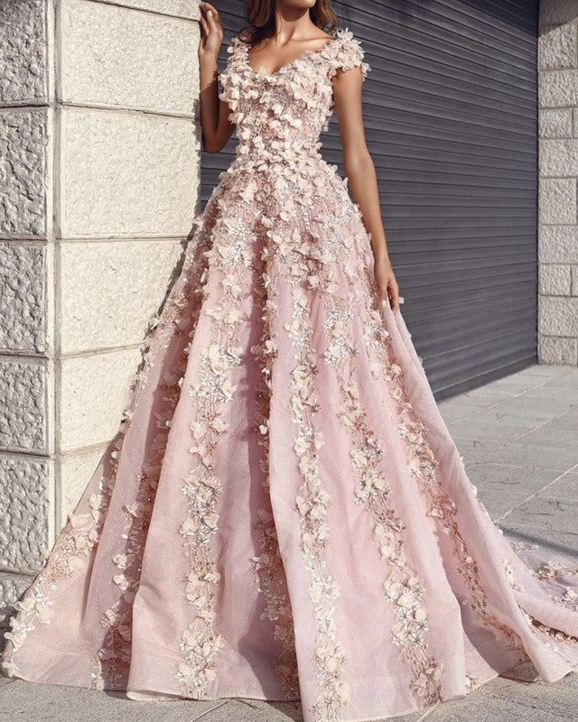 Pink Embroidery Gown