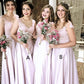 Pink Satin Bridesmaid Gowns