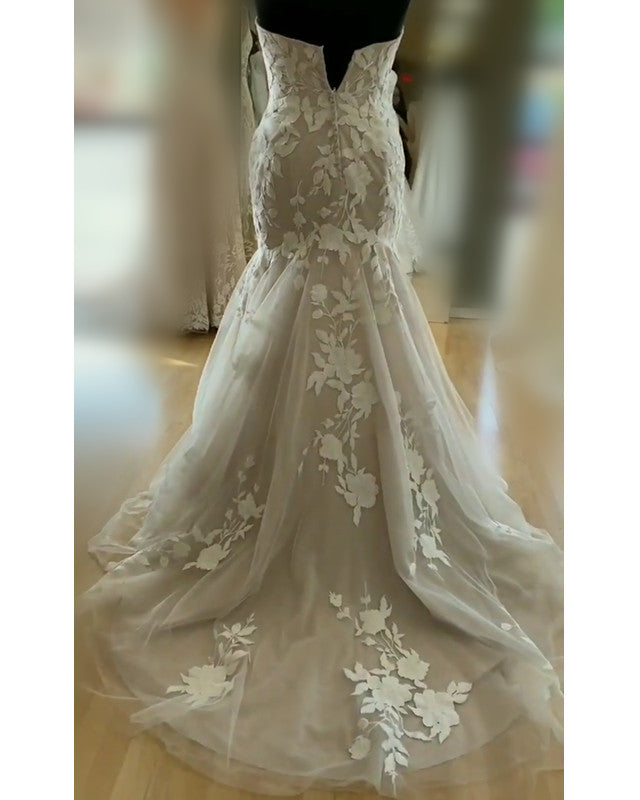 Plus Size Boho Wedding Dress Mermaid Appliques