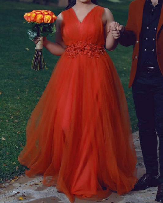 Plus Size Bridesmaid Dresses Orange