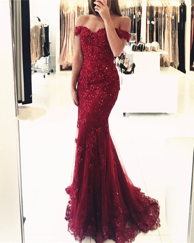 Lace Mermaid Dresses Off The Shoulder