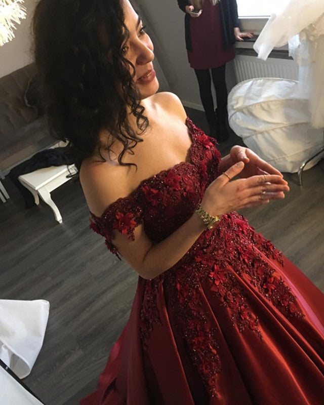 Burgundy Prom Ball Gown