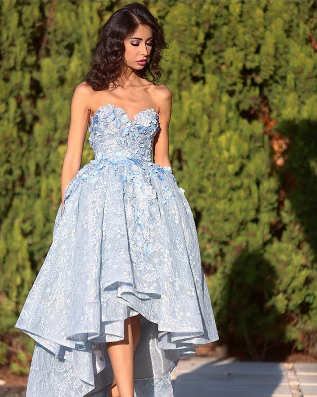 Lace Prom Dresses Sweetheart High Low Hem Lisposa Lace Prom Dresses Sweetheart High Low Hem Lisposa