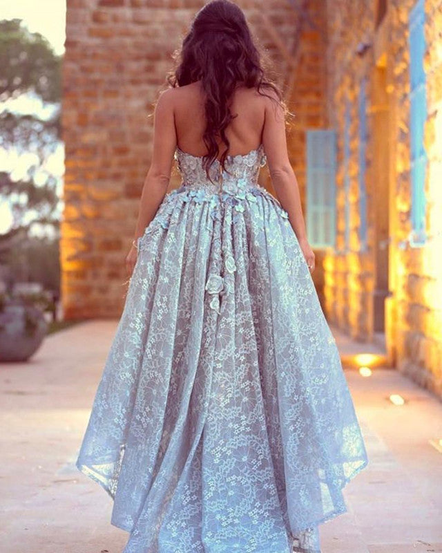 Lace Prom Dresses Sweetheart High Low Hem Lisposa Lace Prom Dresses Sweetheart High Low Hem Lisposa
