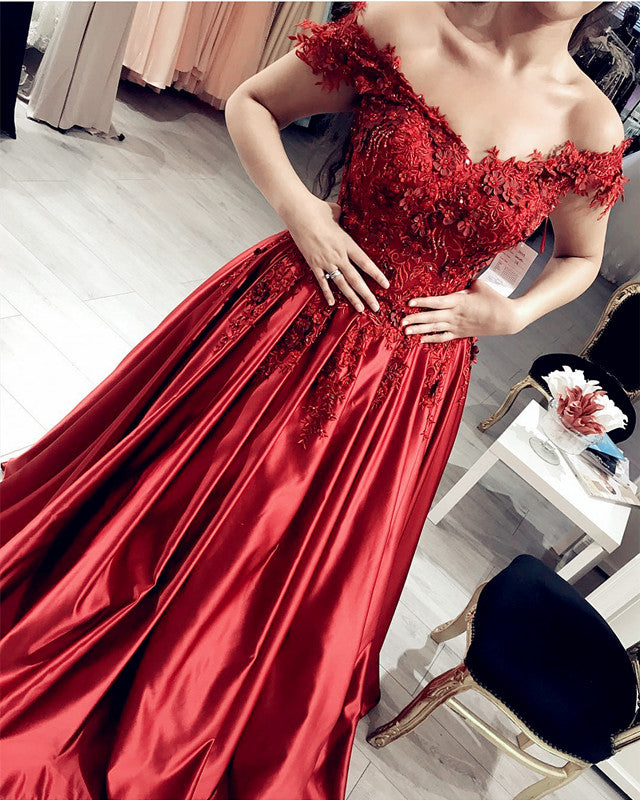 Red Prom Dreses Satin