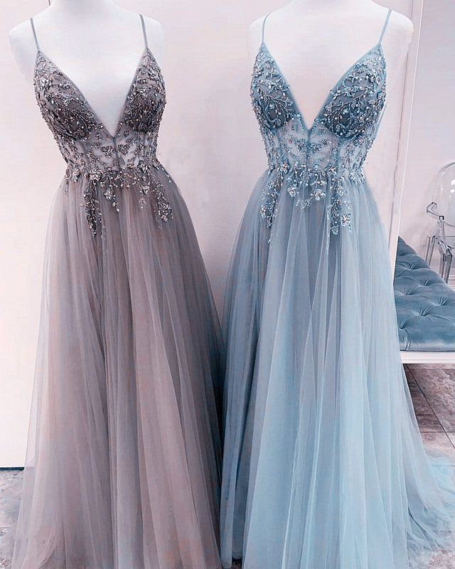 Tulle Prom Dresses Long