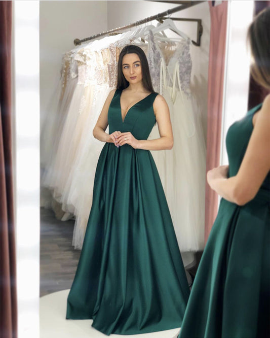 Green Prom Dresses Satin