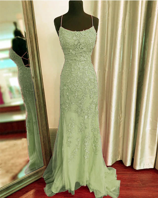 Mermaid Sage Green Prom Dress