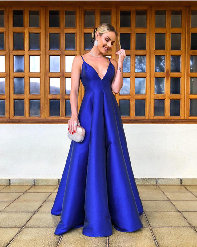 Royal Blue Prom Dresses Empire