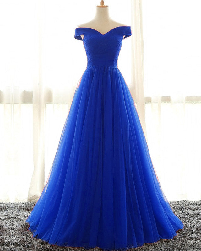 Blue Tulle Prom Dresses