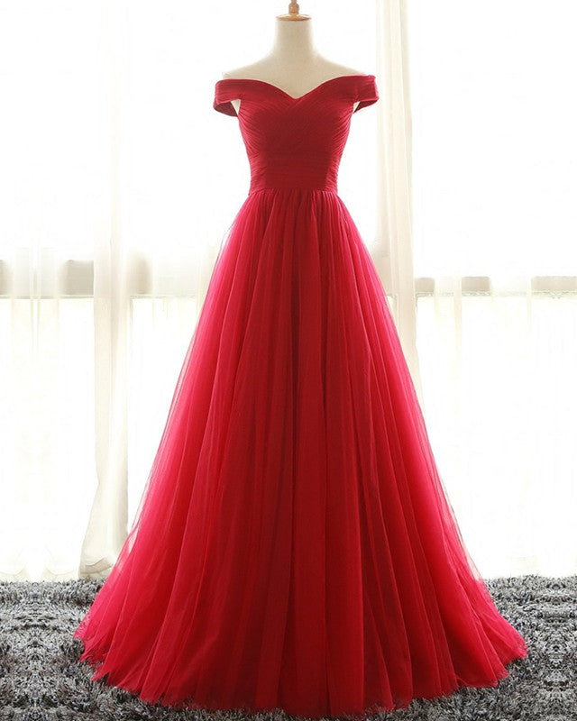 Red Tulle Prom Dresses