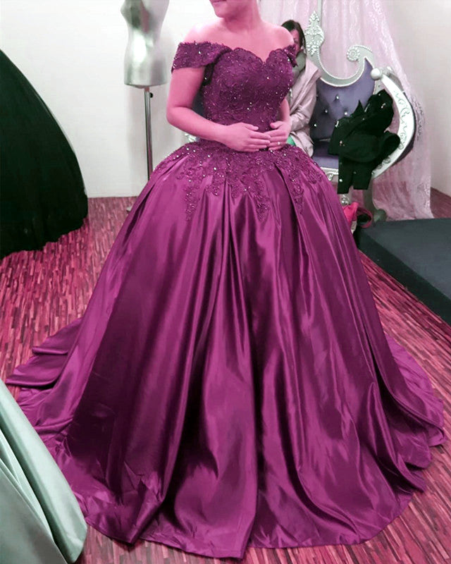 Purple Ball Gown Dresses Prom