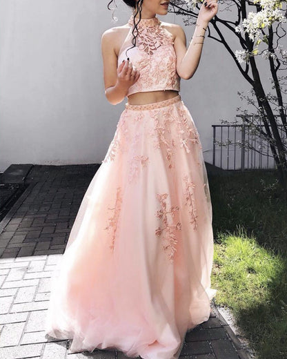 Blush Prom Dresses Two Piece