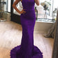 Purple Mermaid Prom Dresses Lace
