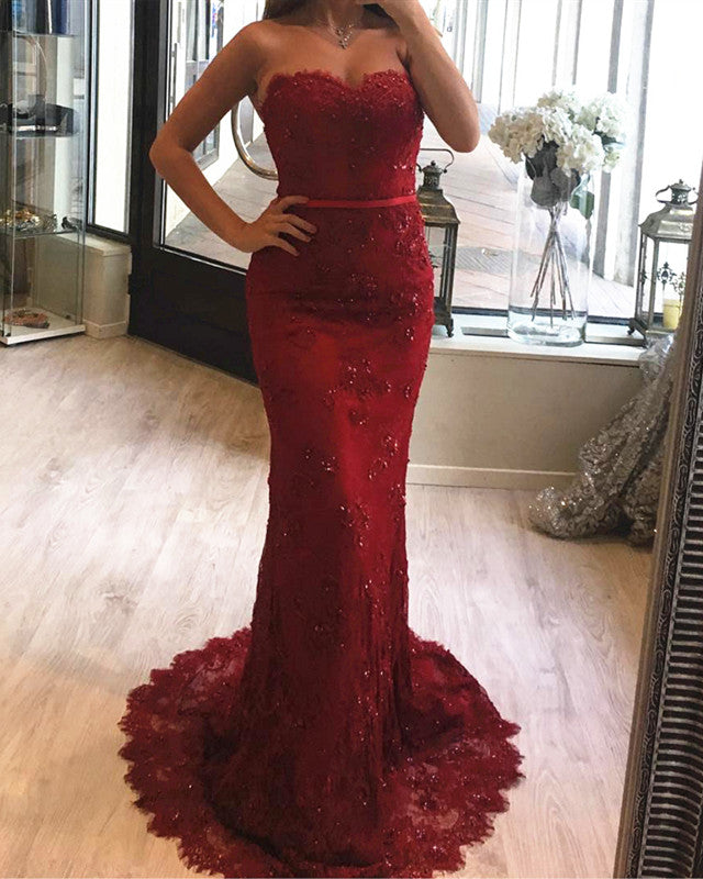 Red Mermaid Prom Dresses 2021